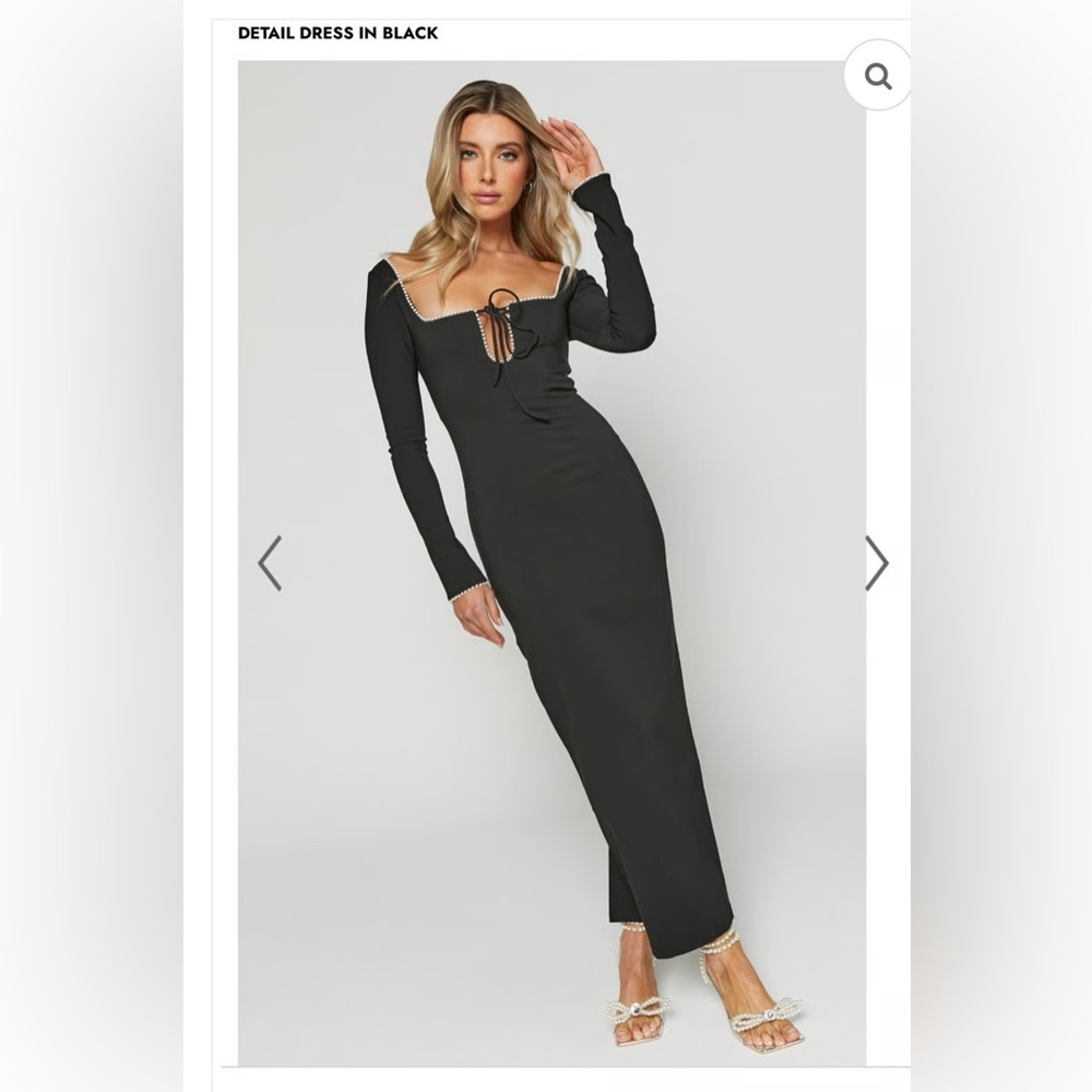 Showpo Pearl Detail Trim Dress- Size 8